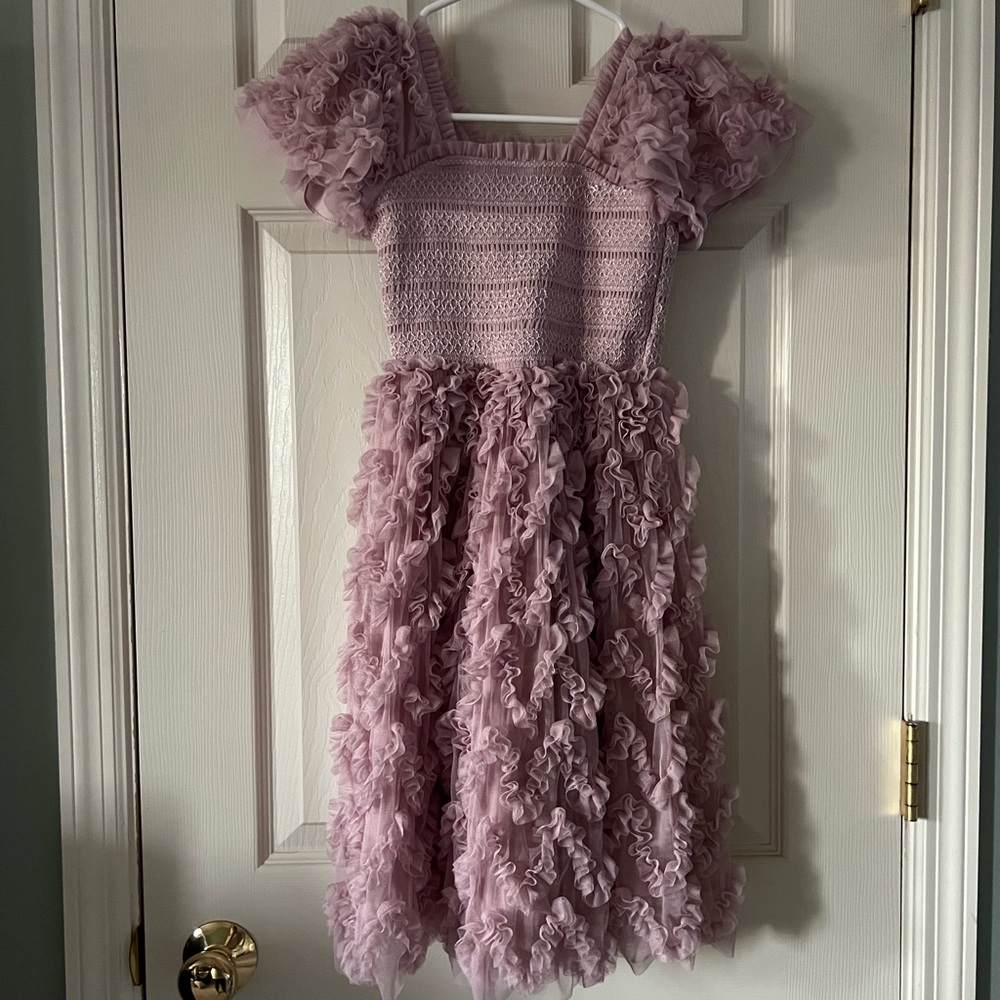 Ivy City Mini Cloud Nine Dress 8T Mauve/Soft Muted Pink